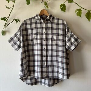 Madewell Plaid Short Sleeve Button Down Courier Shirt Size S